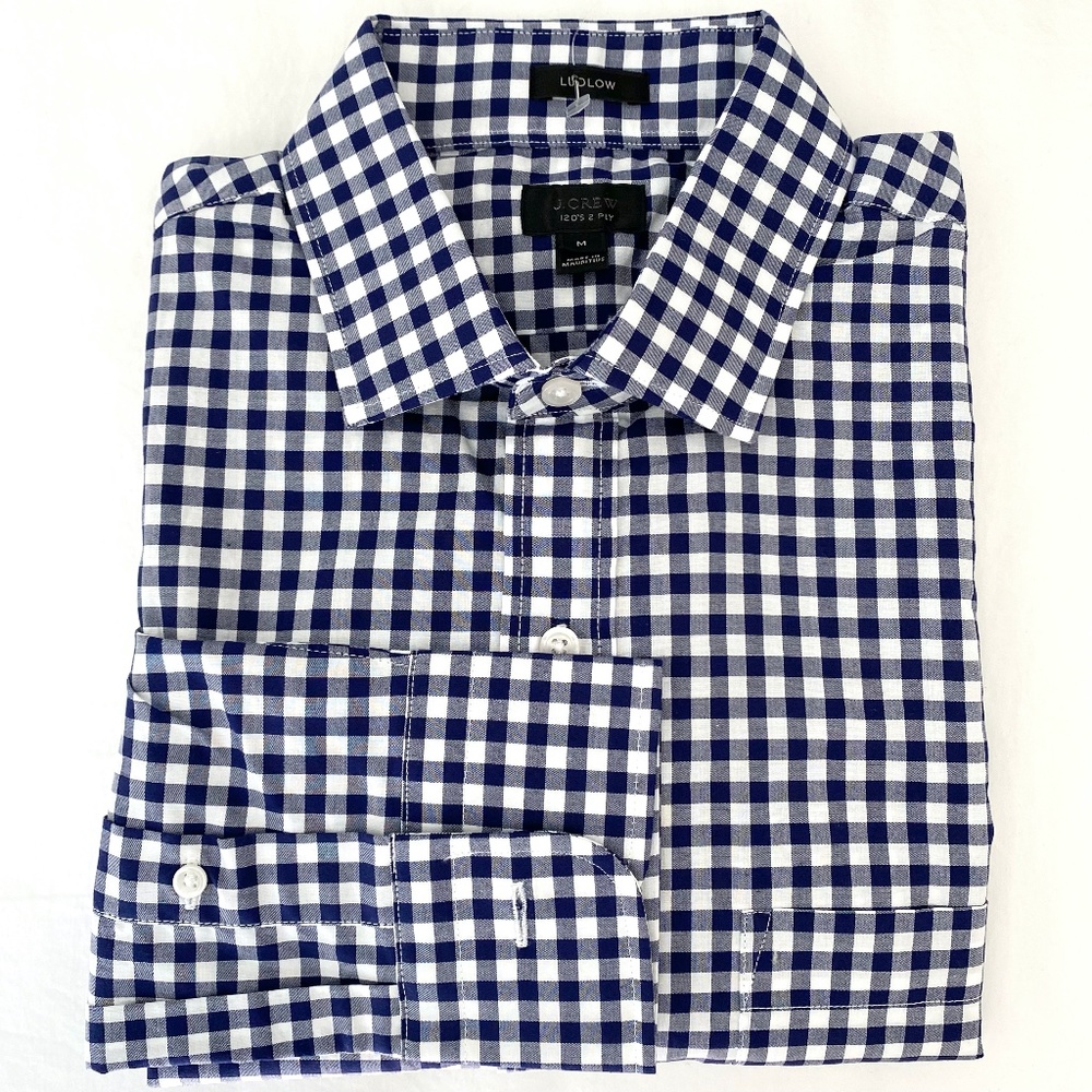 NWOT J. Crew Ludlow 120's 2 Ply Check Shirt - M